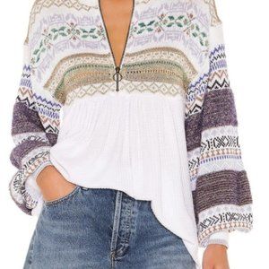 NWT Free People Knit Boho White Sweater Size Med